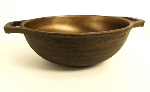 1.3 Liter Cast Iron Kadai / Kadhai 8 Inch with Double Handle - Image 2
